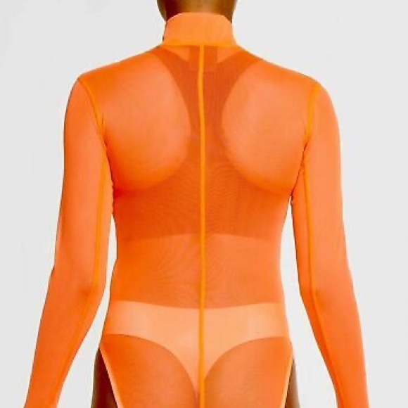 New Nike Icon Clash Sheer Mesh Hyper Crimson Bodysuit - Picture 3 of 5